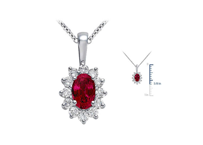 CZ Studded Gemstone Pendant